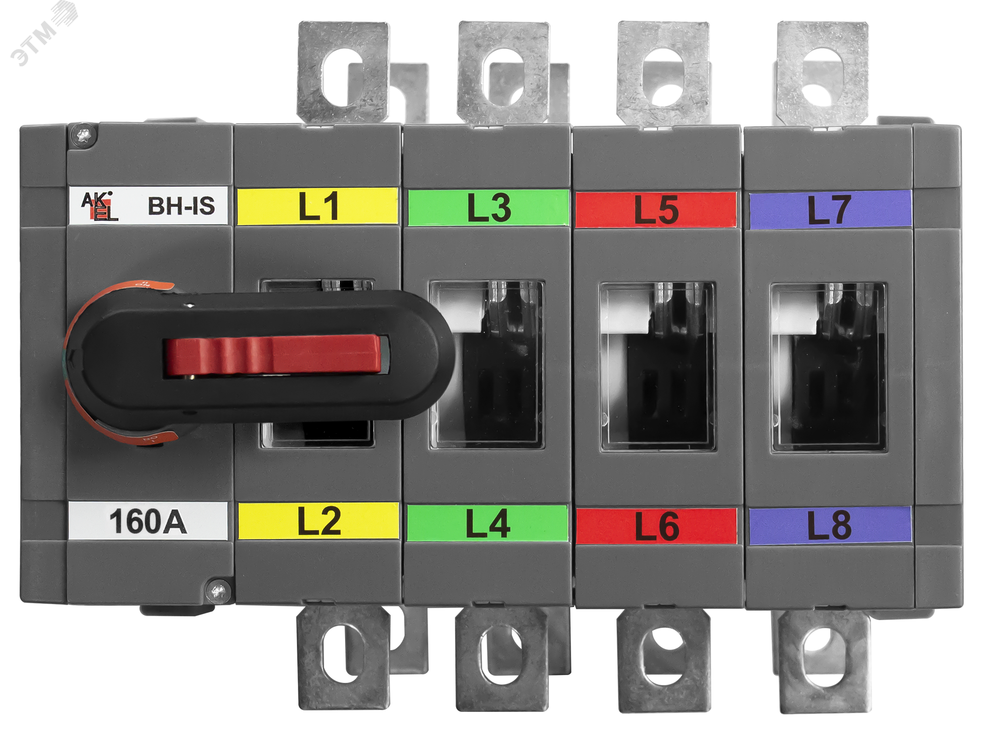 Изображение товара Выключатель нагрузки реверсивный ВН-IS-DR4P-160A-С 4P 750В с видимым разрывом АКЭЛ