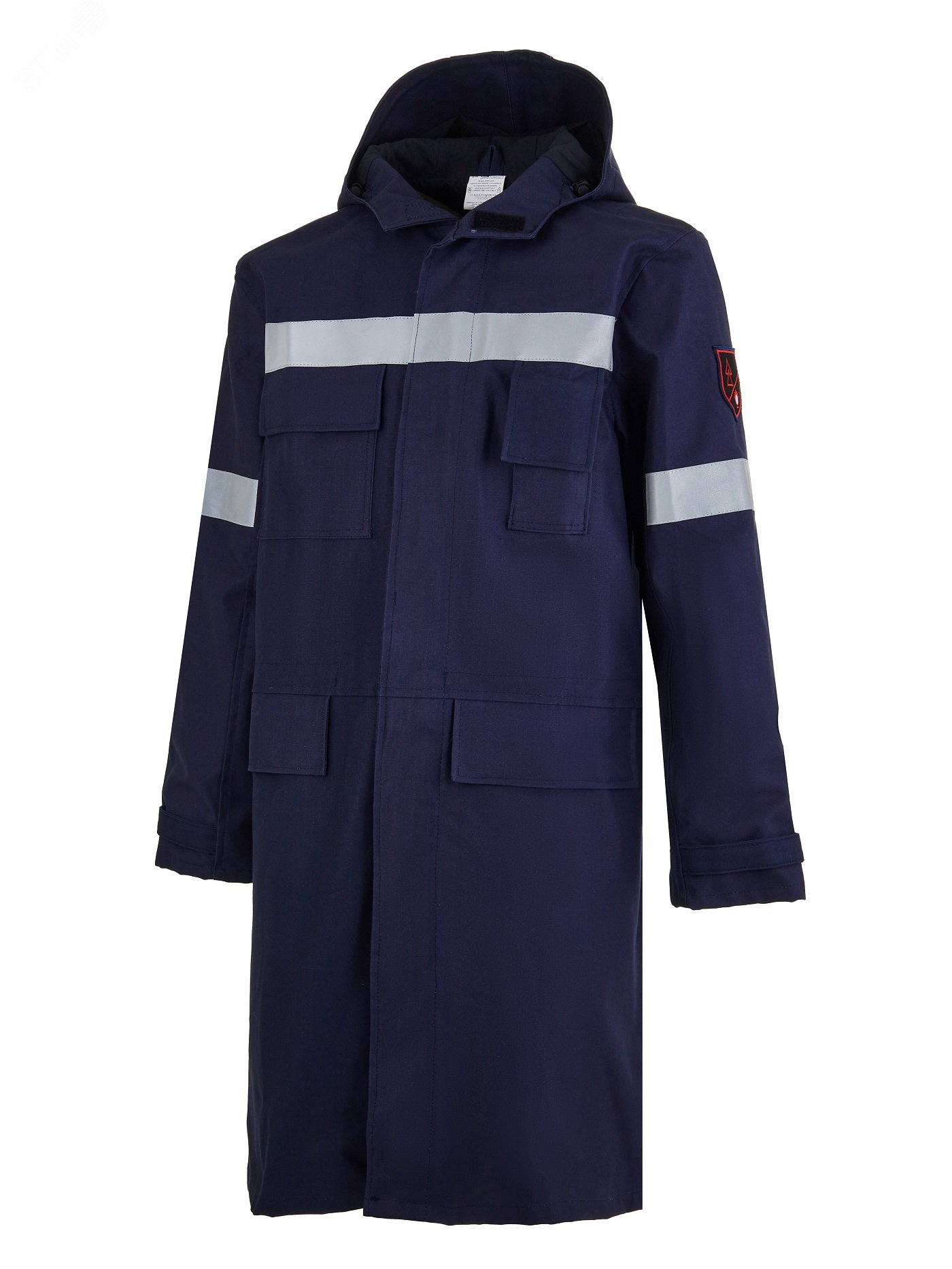 Изображение товара Плащ термостойкий мужской для защиты от термических рисков электрической дуги и атмосферных осадков Энергия, тип ПВУ-1 молния, с СОП, 45,3 кал/см2, р. 104-108/170-176 (шт)