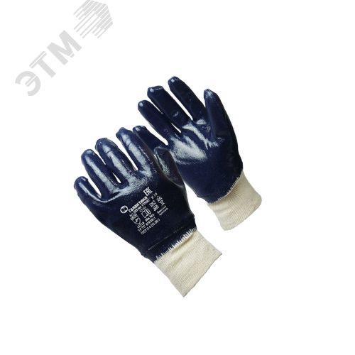 Изображение товара Перчатки хлопковые с нитриловым покрытием СТРОНГ манжет, полное покрытие, р. 10 (пар)