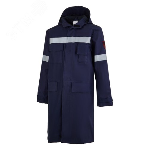 Изображение товара Плащ термостойкий мужской для защиты от термических рисков электрической дуги и атмосферных осадков Энергия, тип ПВУ-1 молния, с СОП, 45,3 кал/см2, р. 112-116/170-176 (шт)