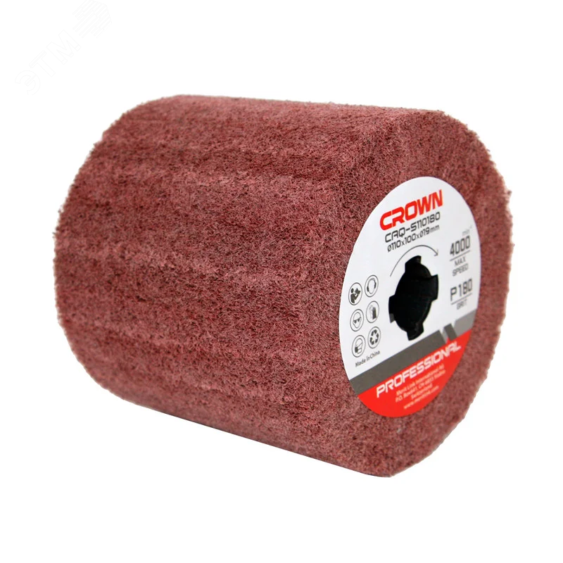 Изображение товара Щетка абразивная 110 мм Р180 Crown CAQ-S110180 для шлифовальных машин