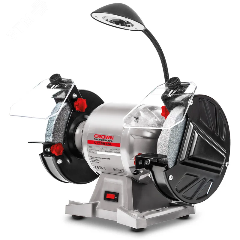 Изображение товара Точильный станок CROWN CT13546L 250 Вт 150 мм для заточки и шлифовки