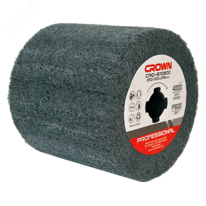 Изображение товара Щетка абразивная 110 мм Р600 Crown CAQ-S110600 для шлифовальных машин