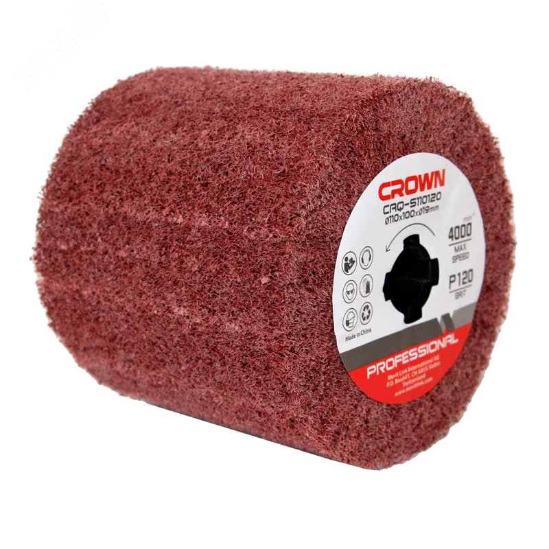 Изображение товара Щетка абразивная 110 мм Р120 Crown CAQ-S110120 для шлифовальных машин