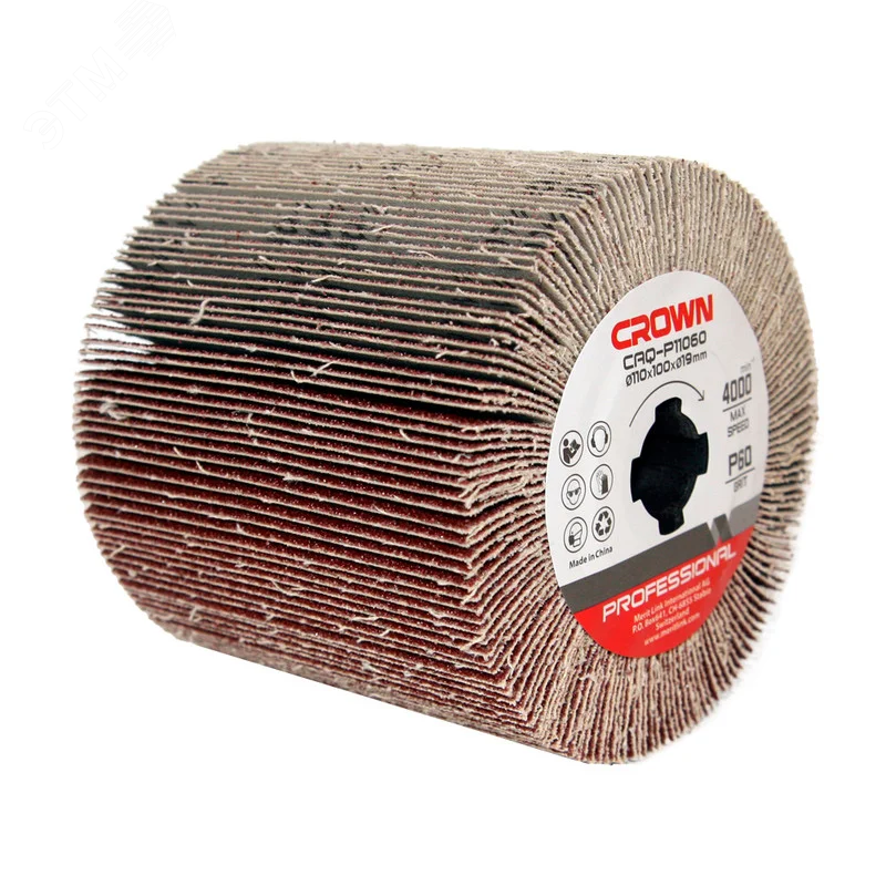 Изображение товара Щетка абразивная 110 мм Р60 Crown CAQ-P11060 для шлифовальных машин