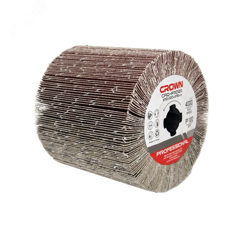 Изображение товара Щетка абразивная 110 мм Р120 Crown CAQ-P110120 для шлифовальных машин