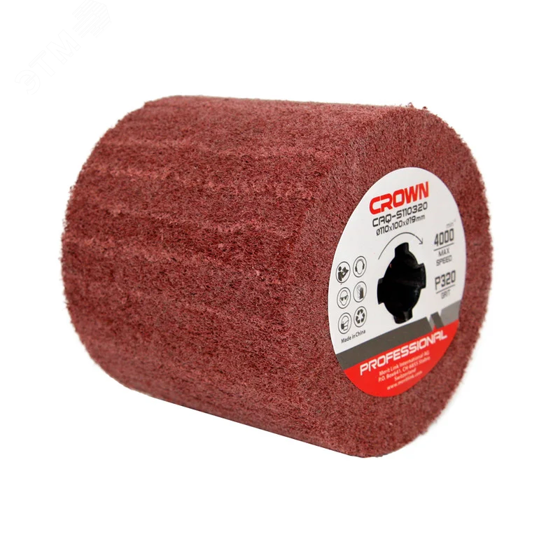 Изображение товара Щетка абразивная 110 мм Р320 для шлифовальных машин Crown