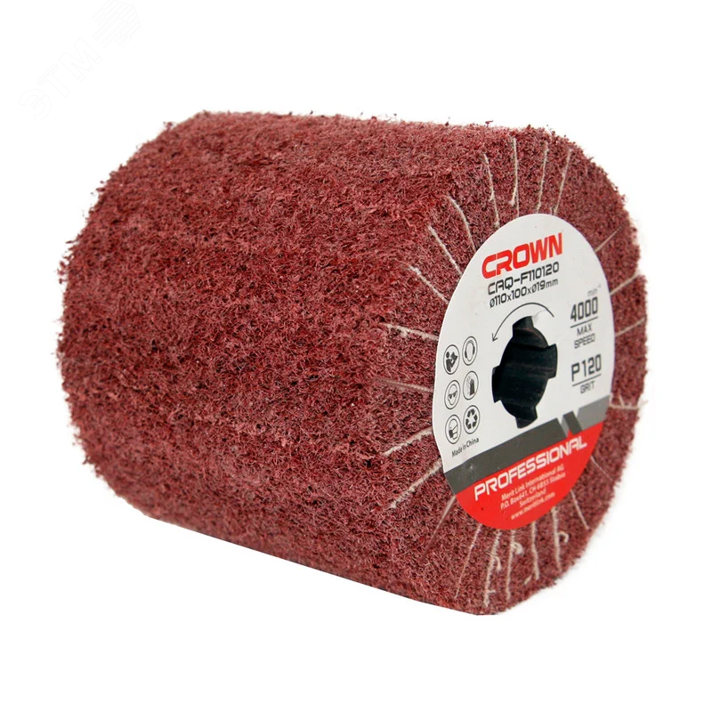 Изображение товара Щетка абразивная Crown CAQ-F110120 110 мм для шлифовальных машин высокой эффективности