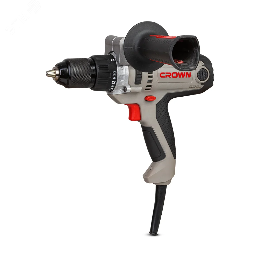 Изображение товара Сетевой шуруповерт Crown CT10152 с металлическим корпусом и 2-скоростным режимом