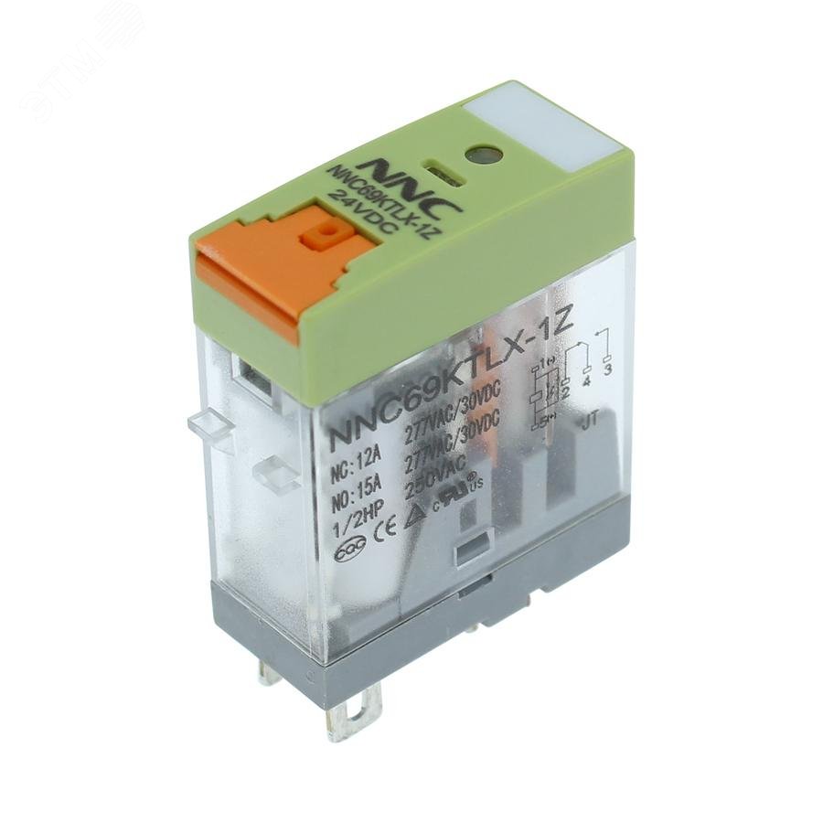 Изображение товара Миниатюрное промежуточное реле NNC69K(TLX)-1Z-24VDC с тест-кнопкой и индикатором