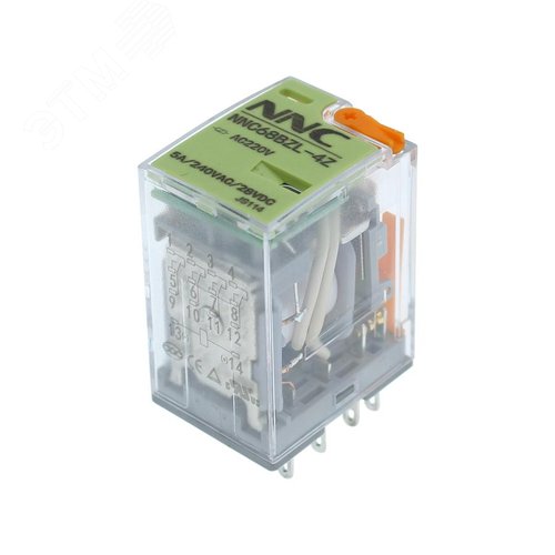 Изображение товара Электромагнитное промежуточное реле NNC68B-4Z-220VAC с 4 перекидными контактами 220В АС (шт)