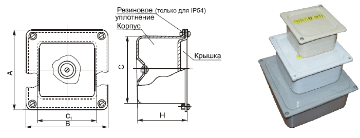 У996 ip54 коробка протяжная 200х200х100мм окраска грунтовкой