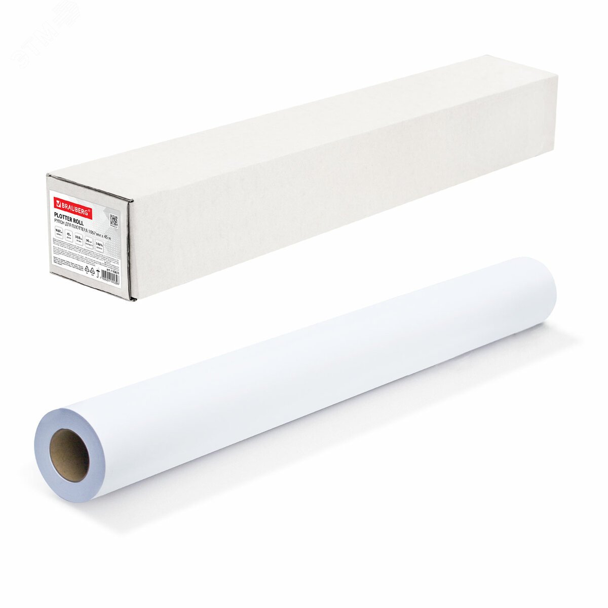 Изображение товара Бумага широкоформатная рулон для плоттера BRAUBERG 1067 мм х 45 м х 50,8 мм