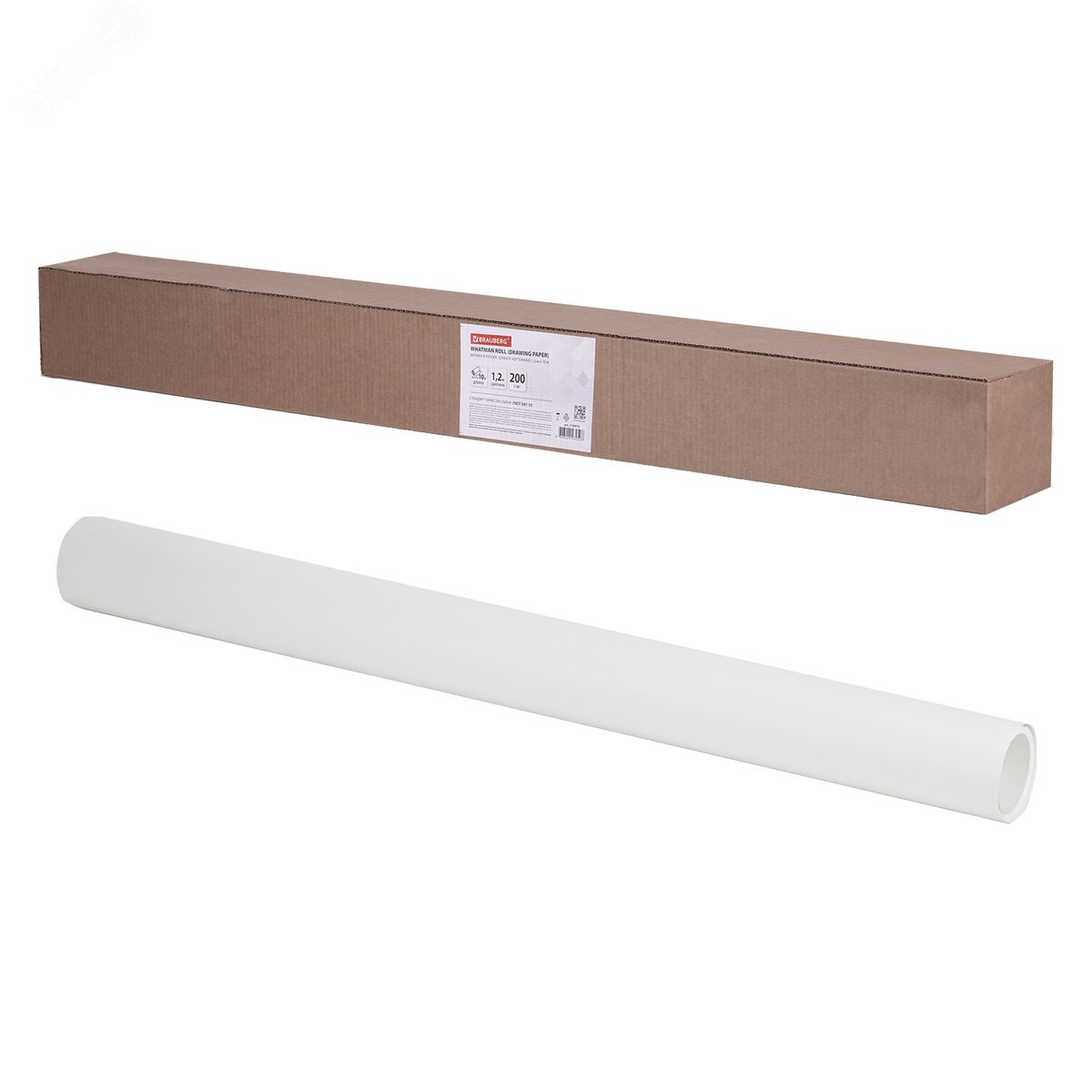 Изображение товара Ватман в рулоне BRAUBERG 10 м 1,2 м плотность 200 г/м2