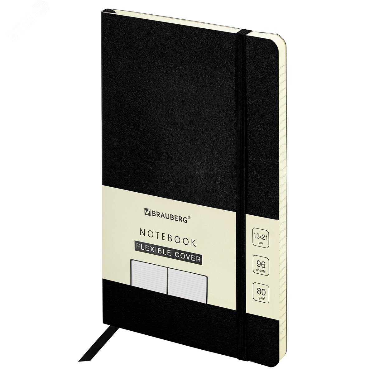 Изображение товара Блокнот А5 130х210мм, BRAUBERG ULTRA, под кожу, 80г/м2, 96л, линия, черный, 113016 (шт)