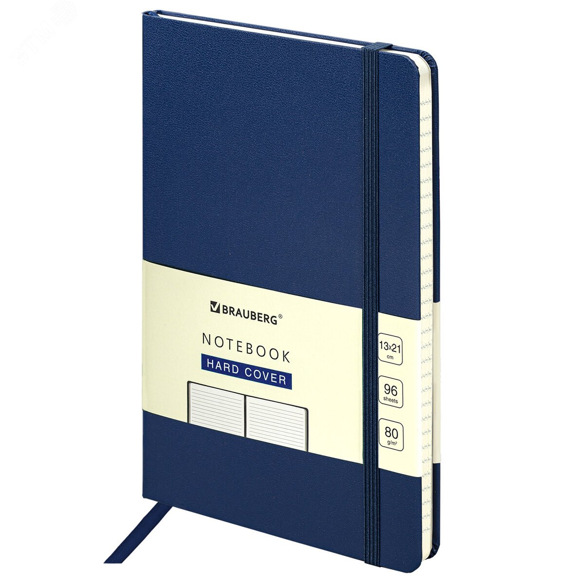 Изображение товара Блокнот А5 130х210мм, BRAUBERG ULTRA, балакрон, 80г/м2, 96л, линия, темно-синий, 113045 (шт)