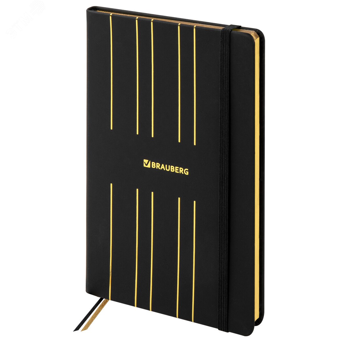 Изображение товара Блокнот А5 135х205мм BRAUBERG TOUCH под кожу, 80л, линия, черный, 113409 (шт)