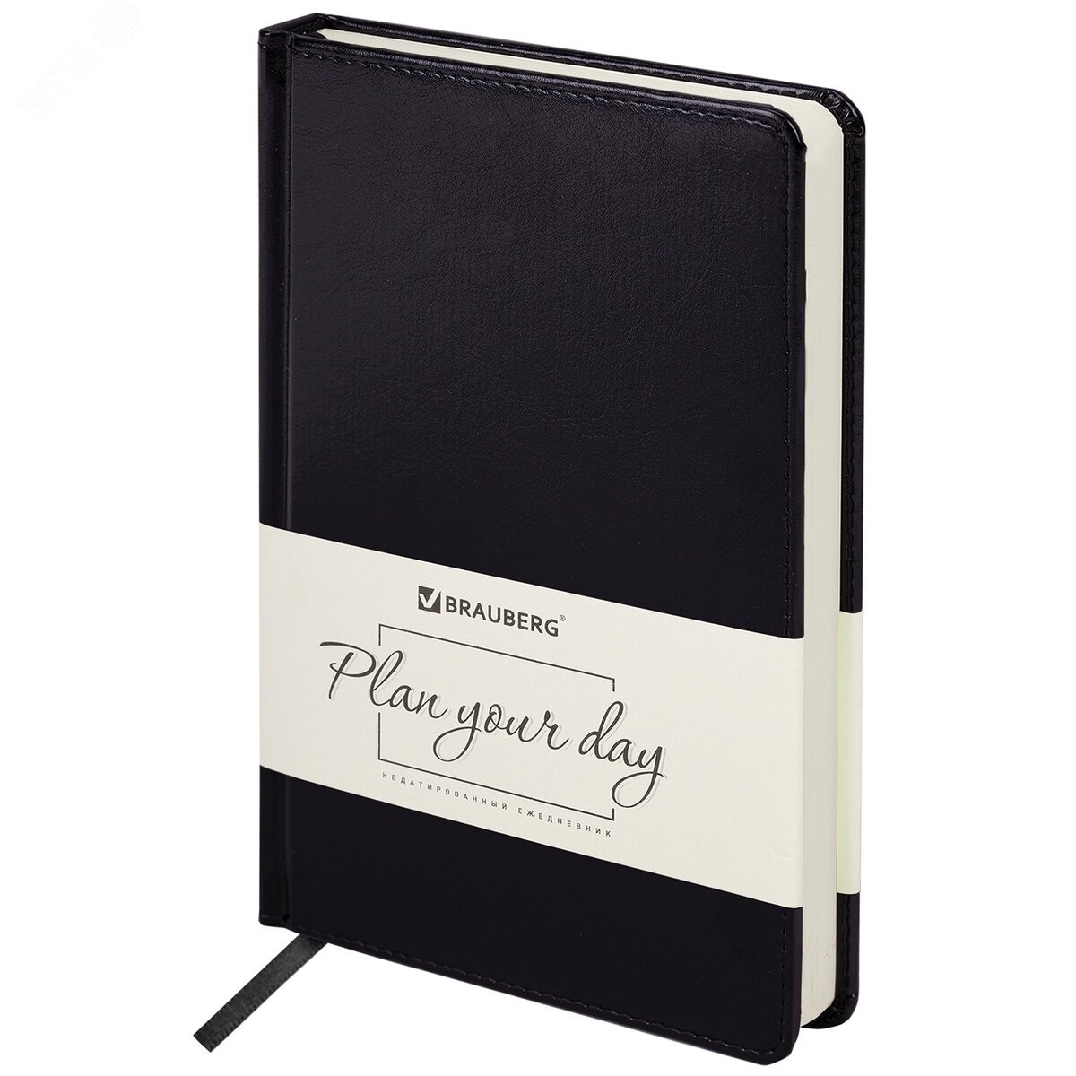 Изображение товара Ежедневник недатированный А5 138х213мм BRAUBERG Imperial под кожу, 160л, черный, 113499 (шт)