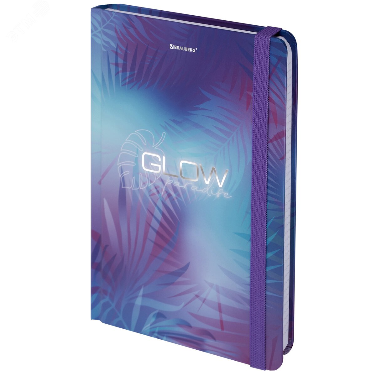 Изображение товара Блокнот с резинкой в клетку 96л А5 TоrrtňПгь¤й - Glow BRAUBERG