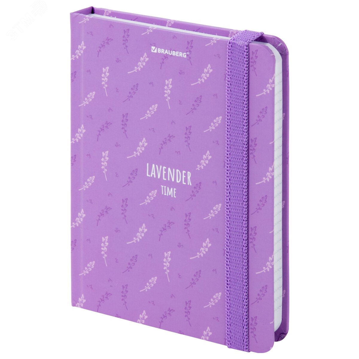 Изображение товара Блокнот с резинкой в клетку 96л, малый формат А6 109 х 148, твердая обложка, Lavender (шт)