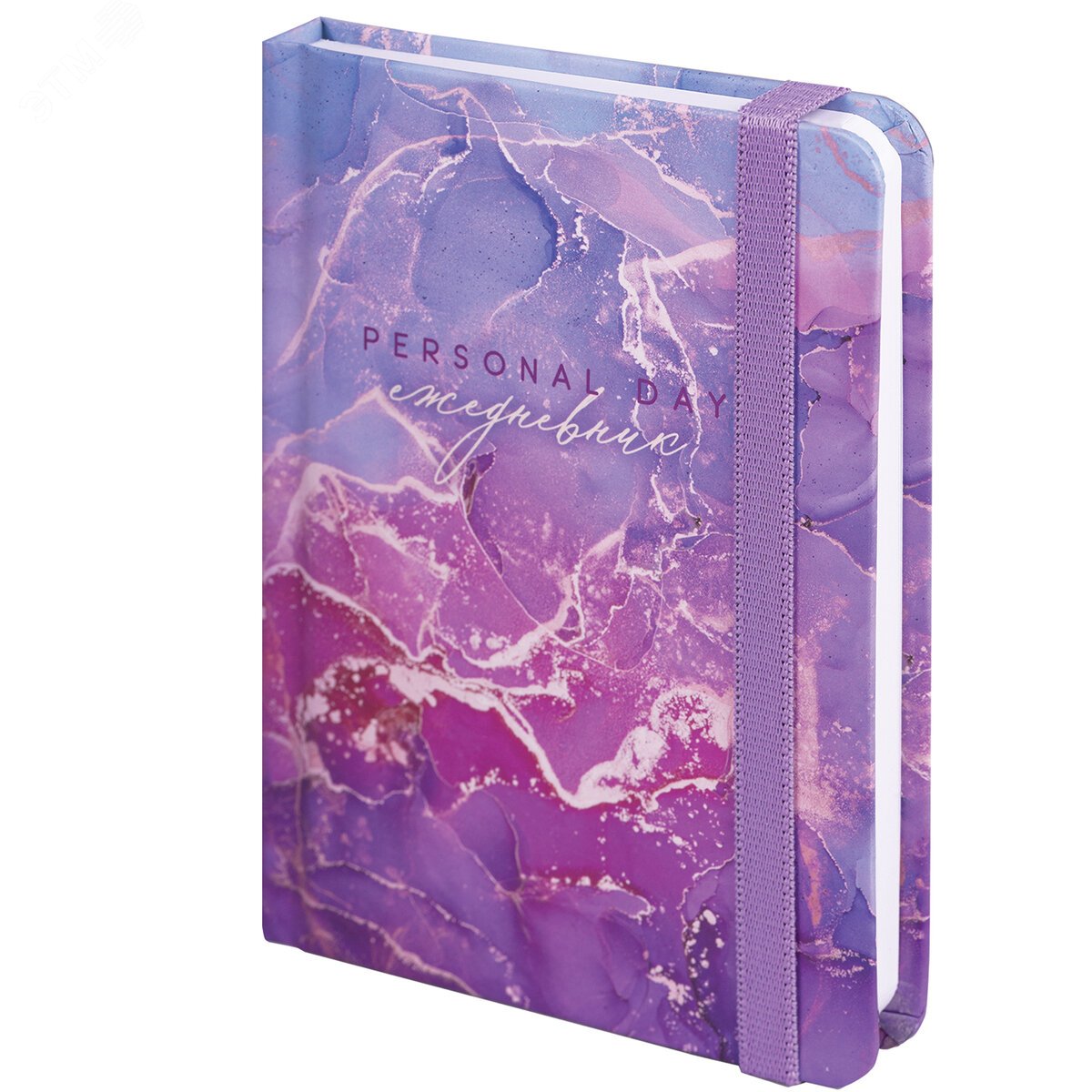 Изображение товара Ежедневник недатированный с резинкой, МАЛЫЙ ФОРМАТ А6 109х148мм, BRAUBERG, 128л, Мрамор, 114569 (шт)