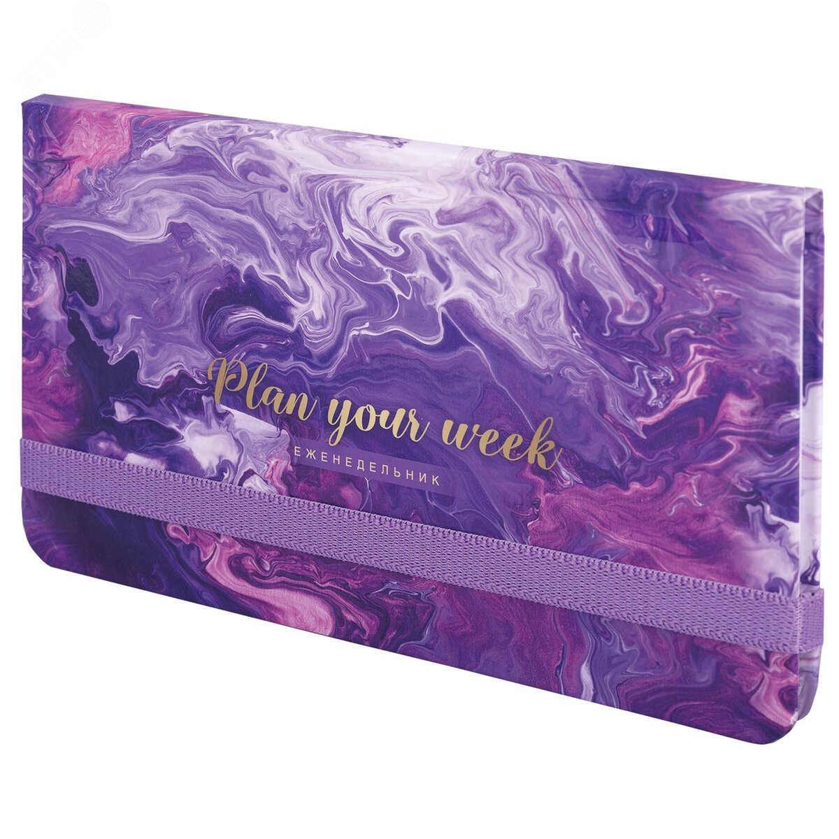 Изображение товара Еженедельник недатированный с резинкой 171х93мм, BRAUBERG, твердый, УФ-ЛАК, 64л, Blur, 114576 (шт)