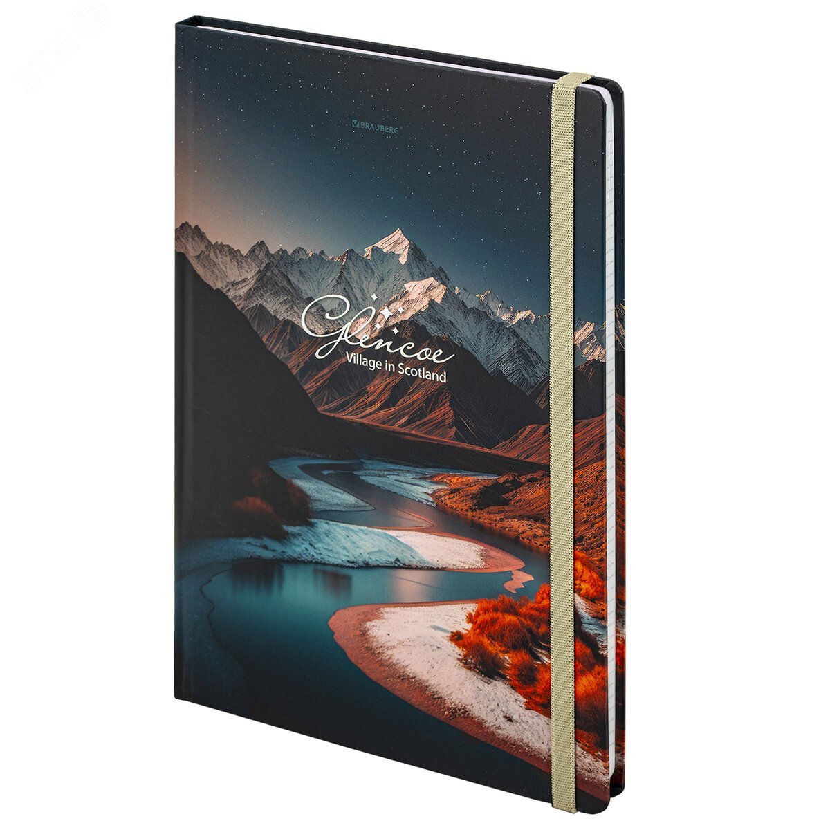 Изображение товара Блокнот с резинкой в клетку 96л, большой формат А4 204 х 299 мм, Landscape (шт)