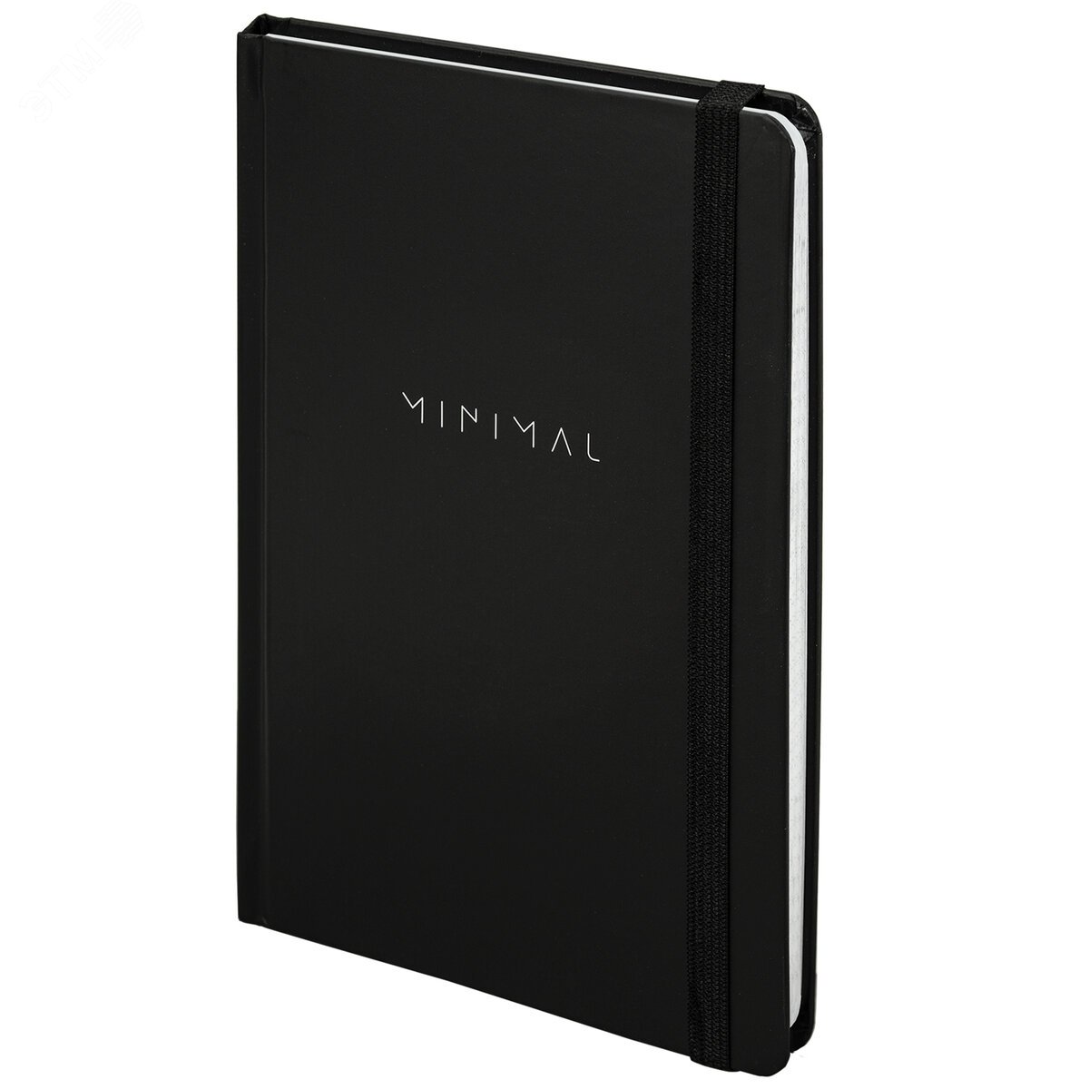 Изображение товара Блокнот с резинкой в клетку 96 листов А5 черная обложка