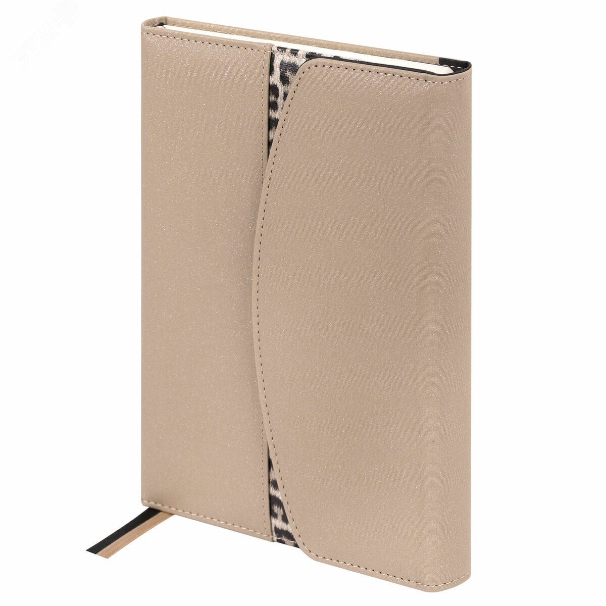 Изображение товара Ежедневник недатированный А5 155х213мм BRAUBERG Wild, под кожу, магнит 160л, LEO бежевый, 116232 (шт)