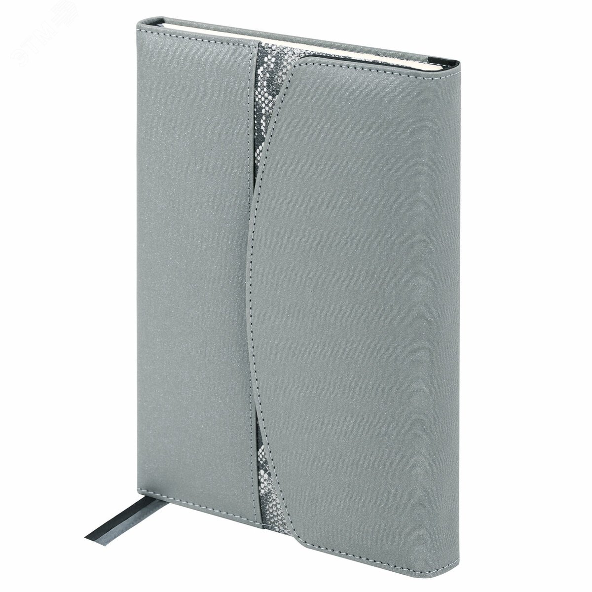 Изображение товара Ежедневник недатированный А5 155х213мм BRAUBERG Wild, под кожу, магнит 160л, SNAKE, серый, 116234 (шт)