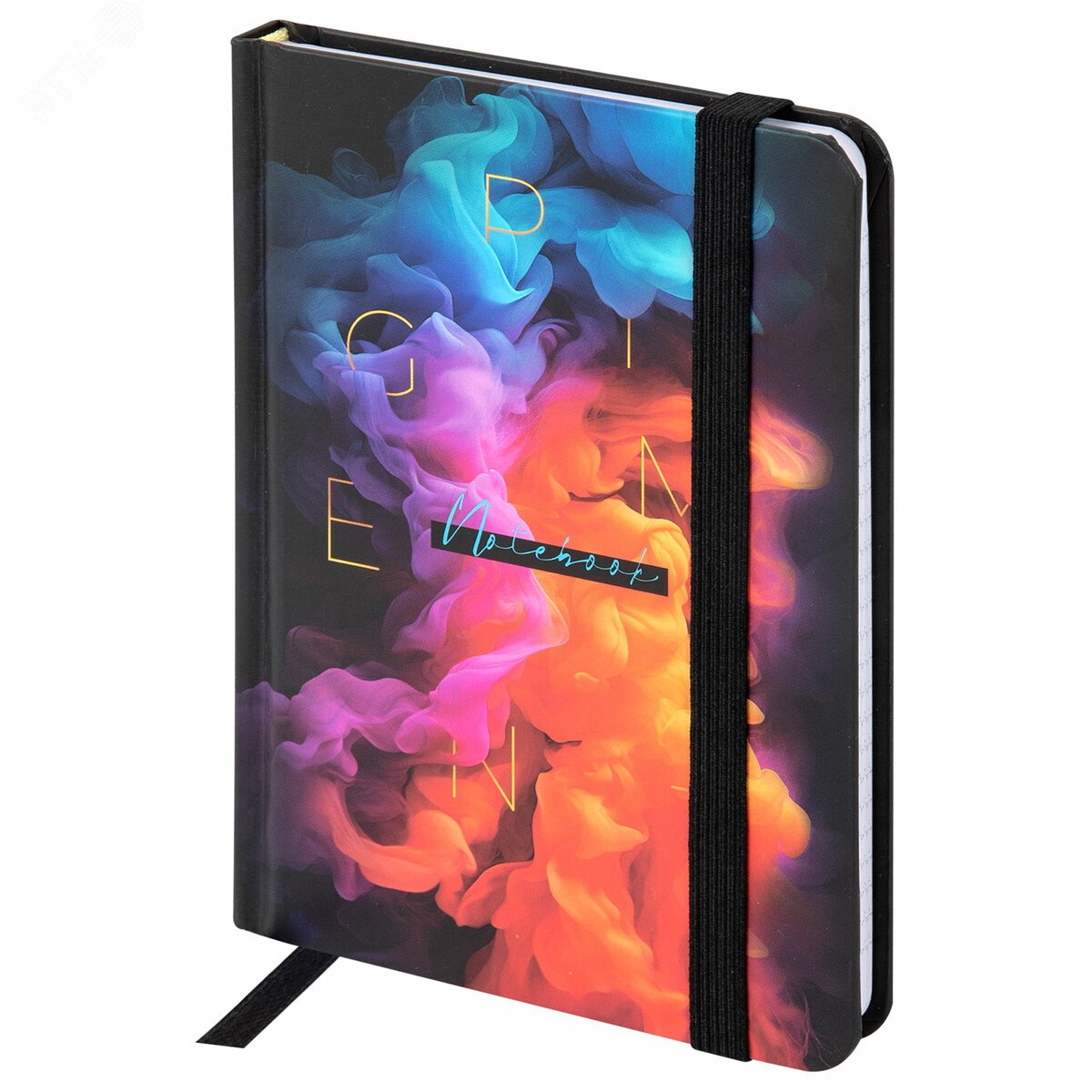 Изображение товара Блокнот с резинкой в клетку А6 96л твердая обложка Pigment BRAUBERG