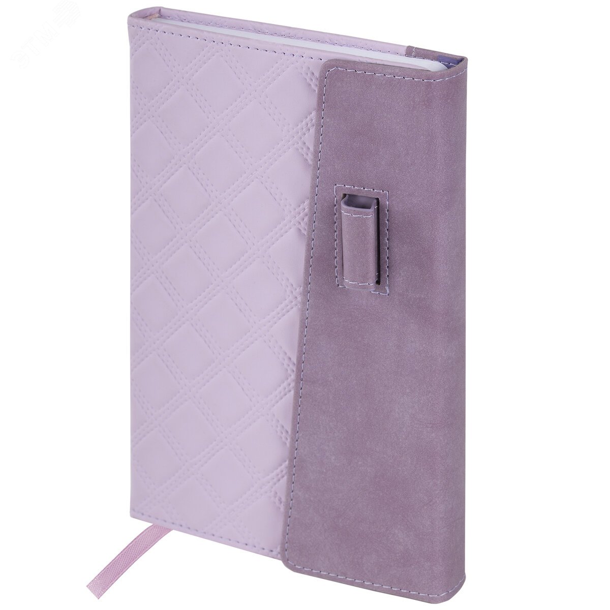 Изображение товара Ежедневник недатированный А5 145 х 215 мм, Stitch, под кожу, магнит, 160 л, сиреневый (шт)