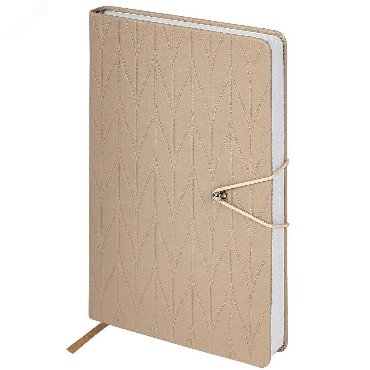 Изображение товара Ежедневник недатированный А5 138 х 213мм, Braided, под кожу, гвоздик, 160 л, бежевый (шт)