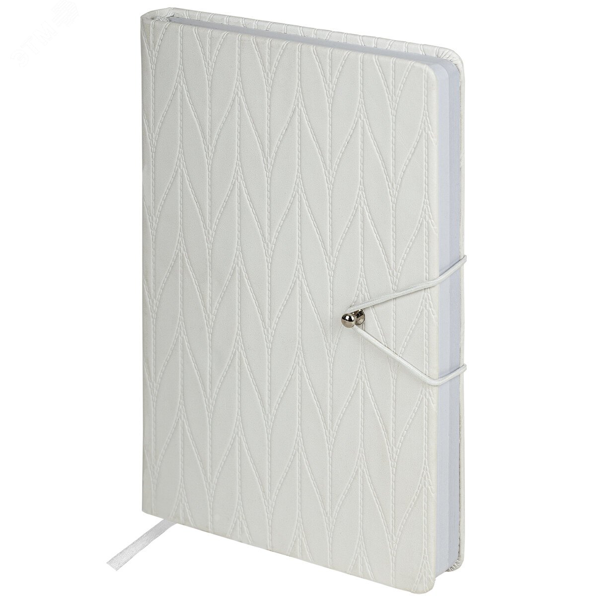 Изображение товара Ежедневник недатированный А5 138 х 213мм, Braided, под кожу, гвоздик, 160 л, белый (шт)