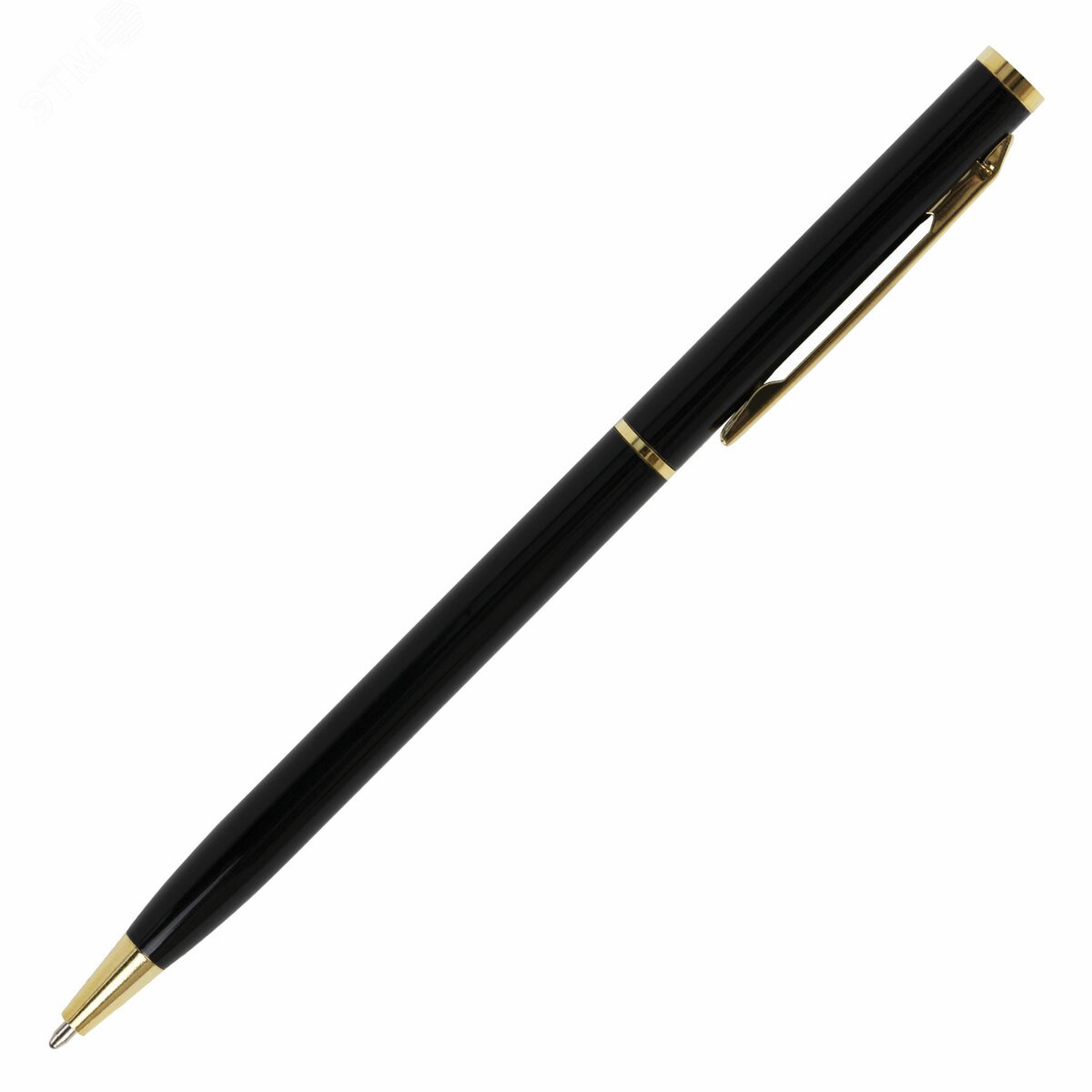 Изображение товара Ручка подарочная шариковая BRAUBERG Slim Black, корп.черный, узел 1мм, линия 0,7мм, синяя, 141402 (шт)