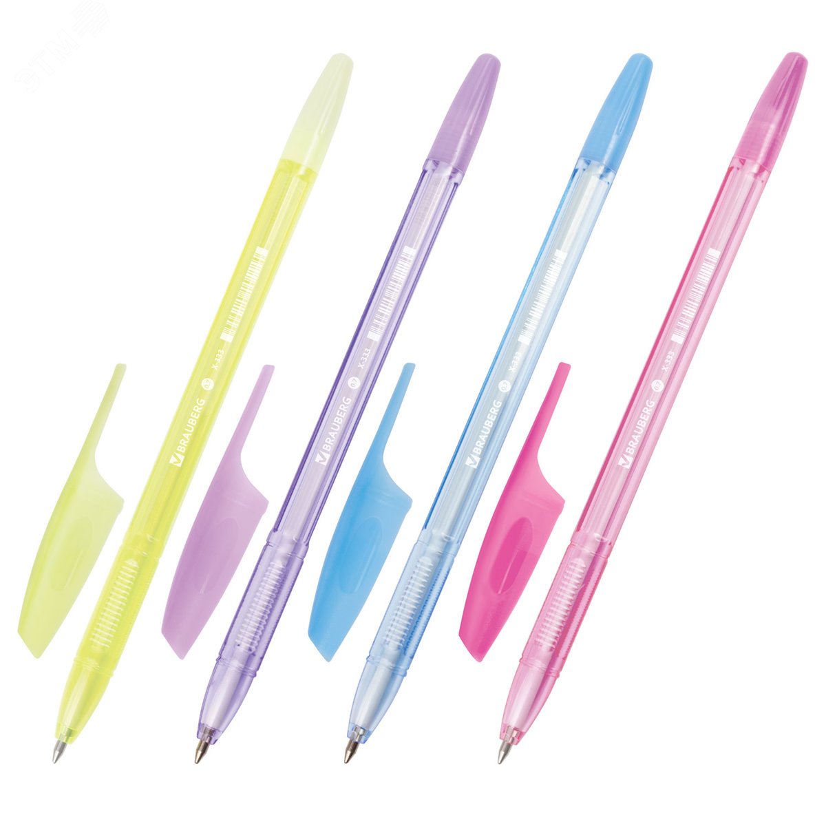 Изображение товара Ручка шариковая BRAUBERG X-333 PASTEL, синяя, корпус тонирован. ассорти, 0,7 мм, линия письма 0,35 мм (шт)