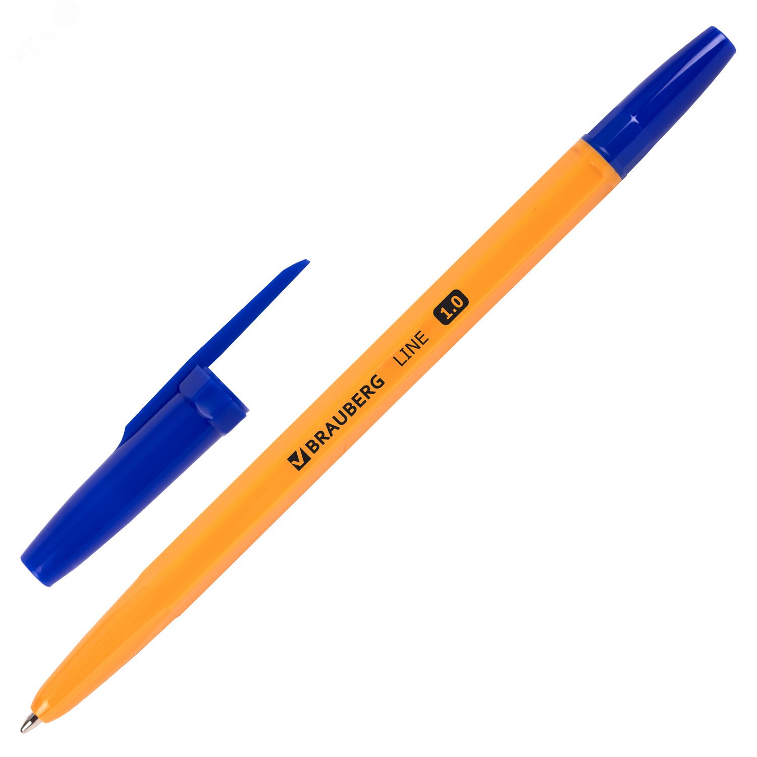Изображение товара Ручка шариковая BRAUBERG ORANGE Line, синяя, корпус оранжевый, узел 1 мм, линия письма 0,5 мм (шт)