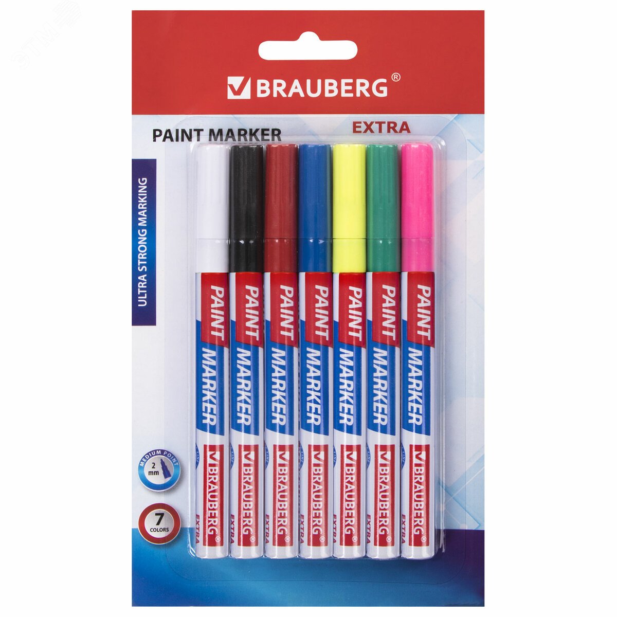 Изображение товара Маркер-краска лаковый EXTRA (paint marker) 2 мм, набор 7 цветов, усиленная нитро-основа (шт)