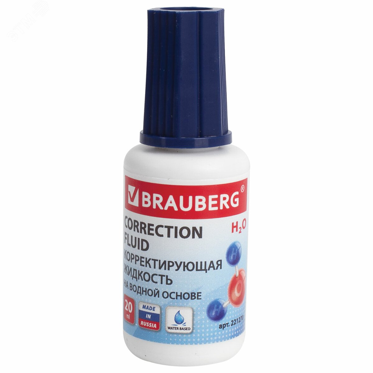 Изображение товара Корректирующая жидкость BRAUBERG на водной основе, 20 мл, с кисточкой (шт)