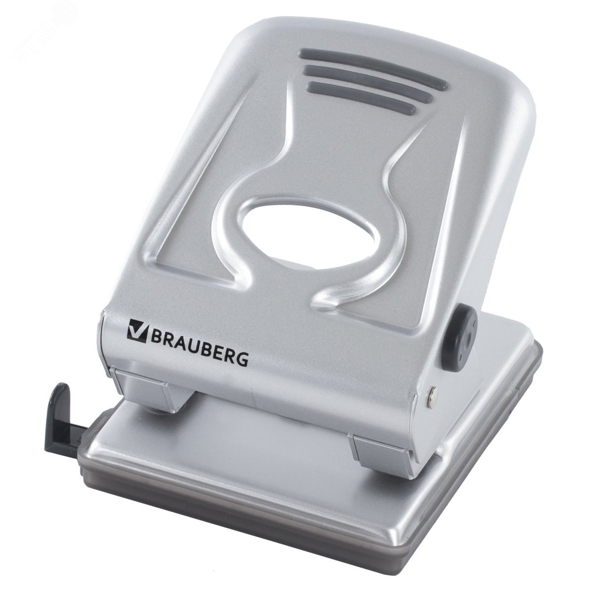 Изображение товара Дырокол металлический BRAUBERG ''Metallic'', до 40 листов, серебристый, 224342 (шт)