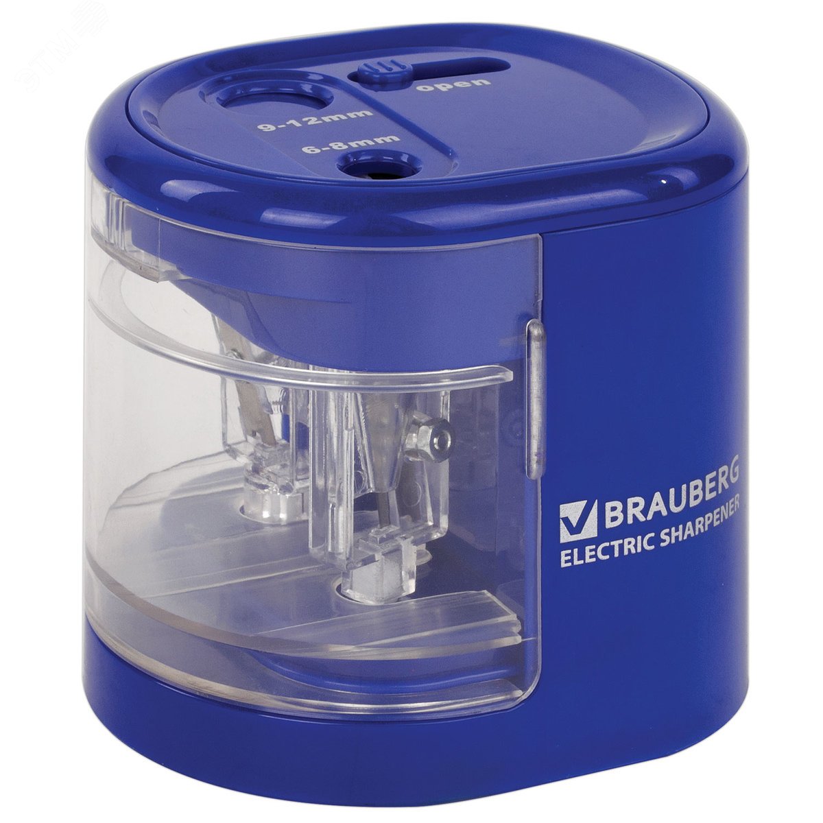 Изображение товара Точилка электрическая BRAUBERG ''STANDARD'', два отверстия 6-8/9-12мм, питание от 4 батареек АА, 228423 (шт)
