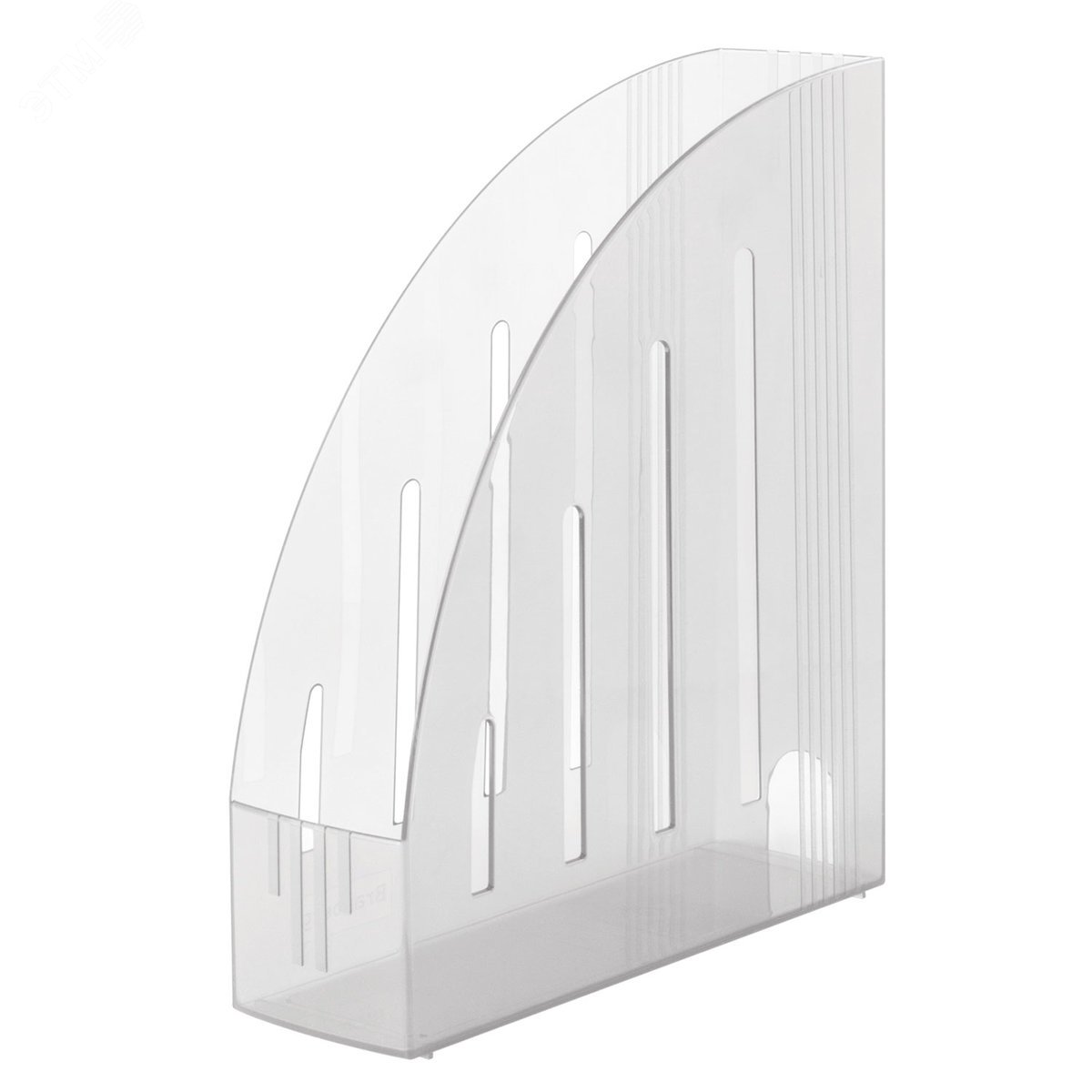 Изображение товара Лоток вертикальный для бумаг BRAUBERG ''Energy'' (241х85х300 мм), эргономичная форма,прозрачный, 231555 (шт)