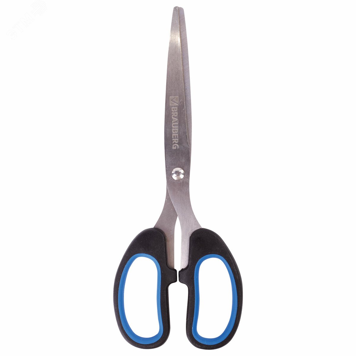Изображение товара Ножницы BRAUBERG ''Classic+'', 185 мм, черно-синие, классической формы, резиновые вставки, 236448 (шт)