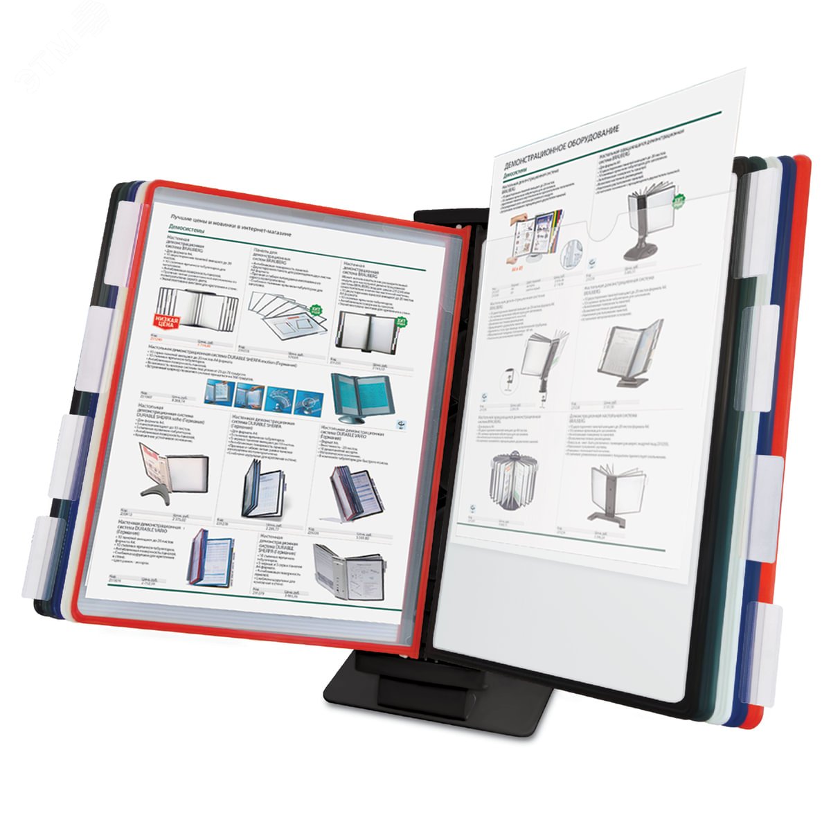 Изображение товара Демосистема настольная/настенная BRAUBERG SOLID с 10 цветными панелями A4
