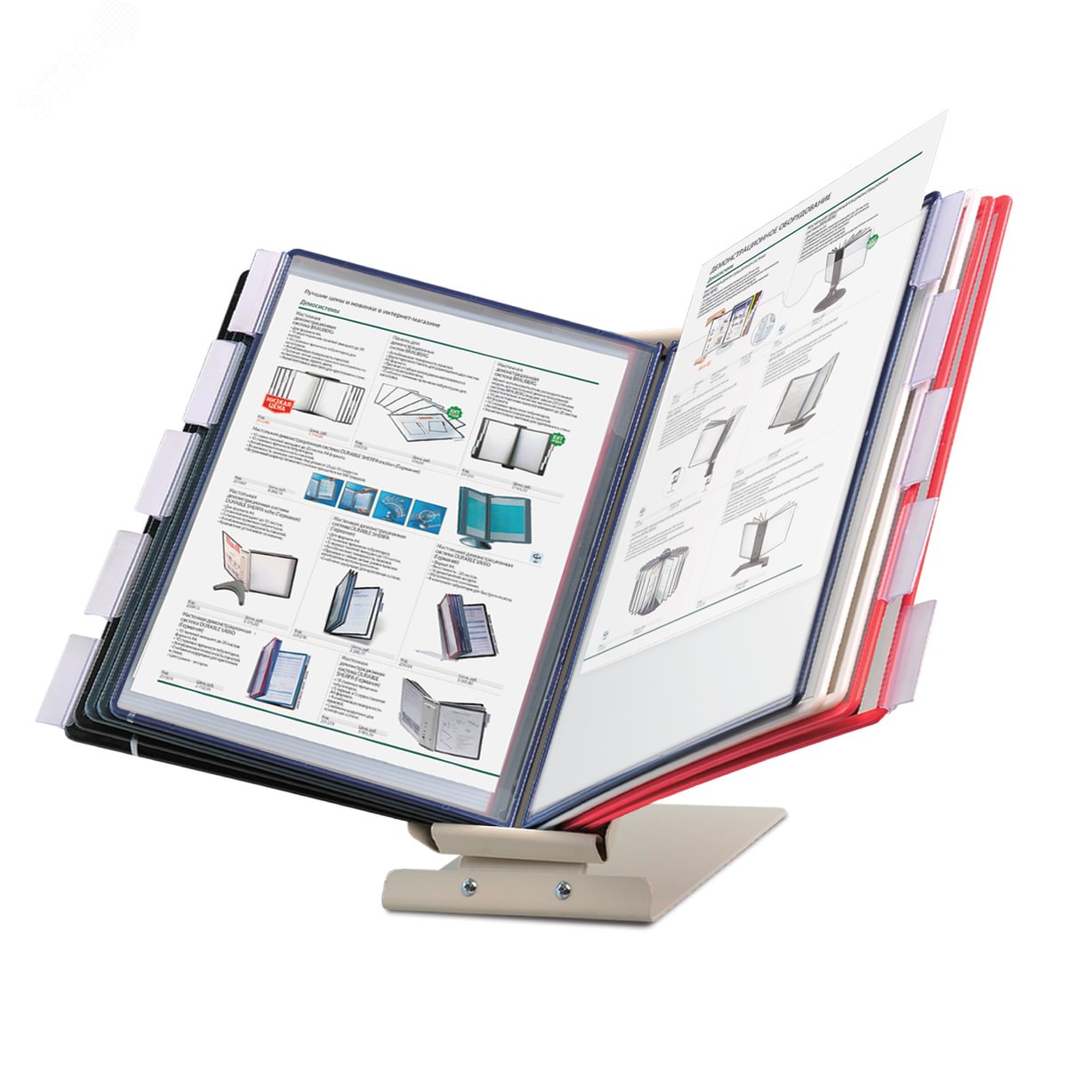 Изображение товара Демосистема металлическая BRAUBERG SOLID с 10 панелями А4 серого цвета