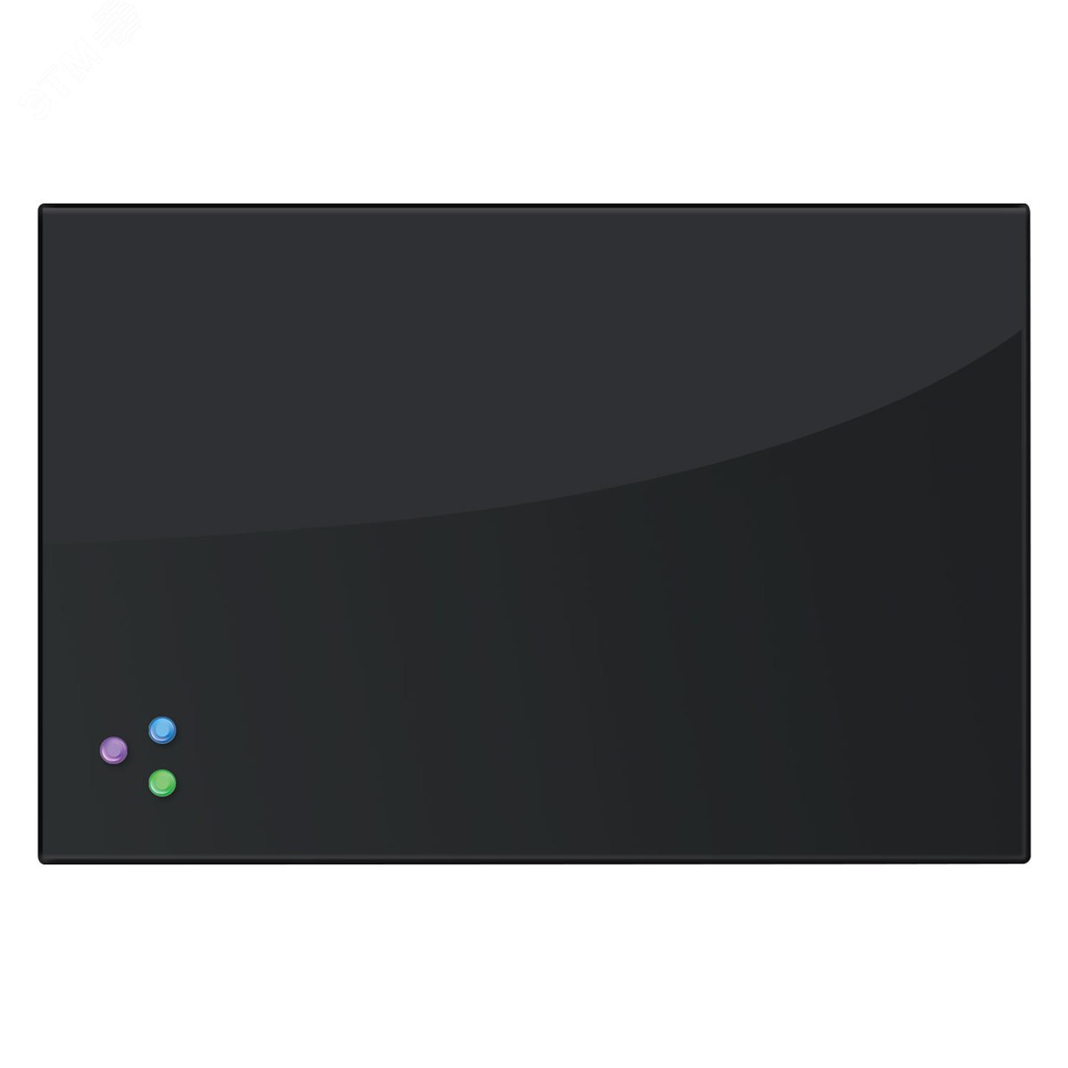 Изображение товара Доска магнитно-маркерная стеклянная 60х90 см, 3 магнита, ЧЕРНАЯ, BRAUBERG, 236748 (шт)