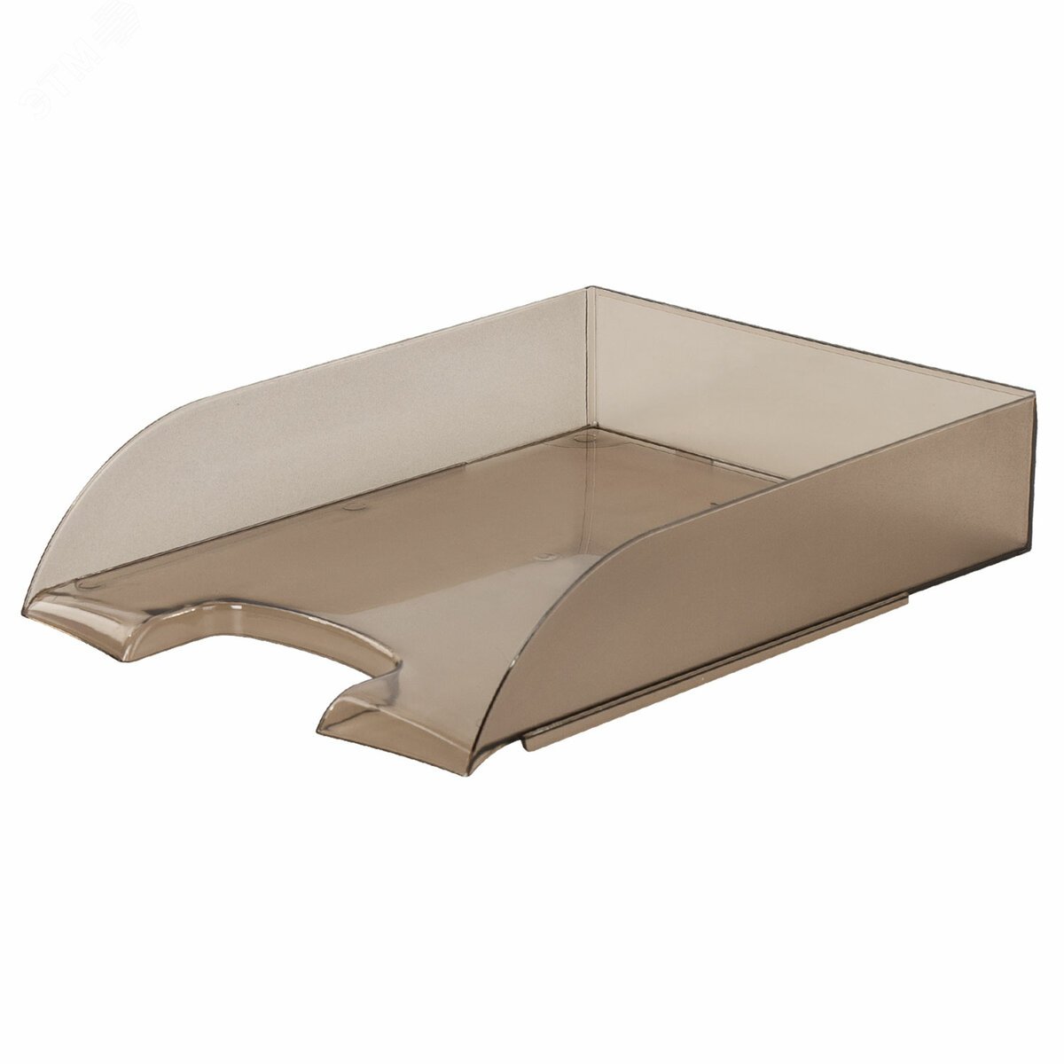 Изображение товара Горизонтальный лоток для бумаг BRAUBERG Office style 320x245x65 мм тонированный серый