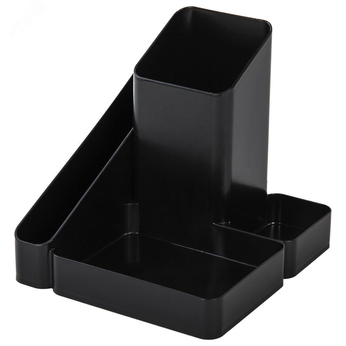 Изображение товара Подставка-органайзер BRAUBERG OFFICE STYLE, 4 отделения, 115х122х111 мм, черная, 238097 (шт)