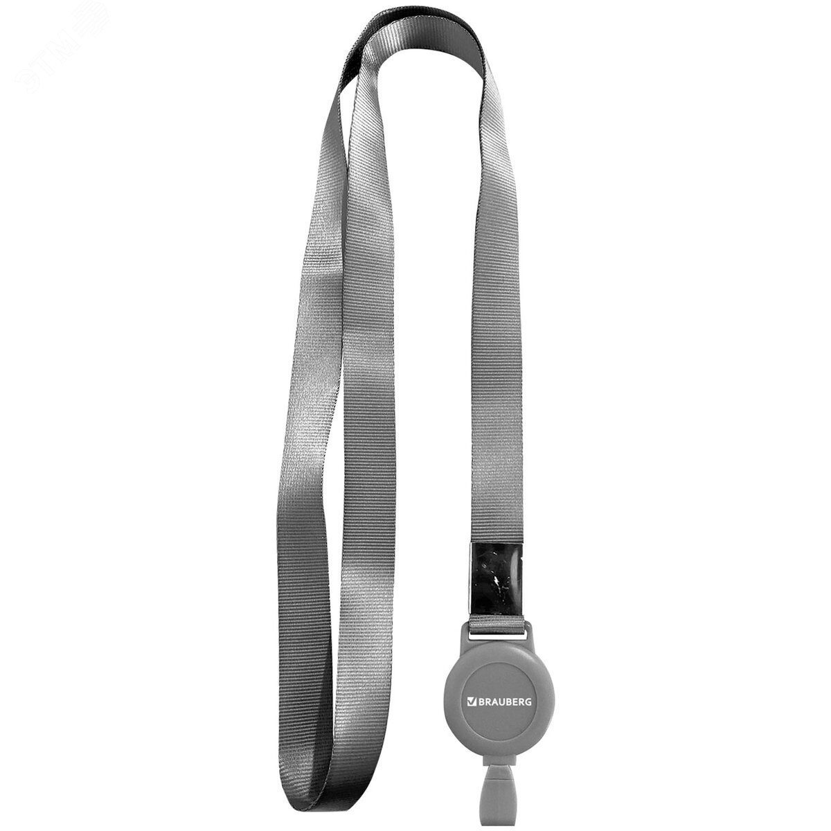 Изображение товара Держатель-рулетка для бейджей BRAUBERG 70 см с лентой 45 см серый