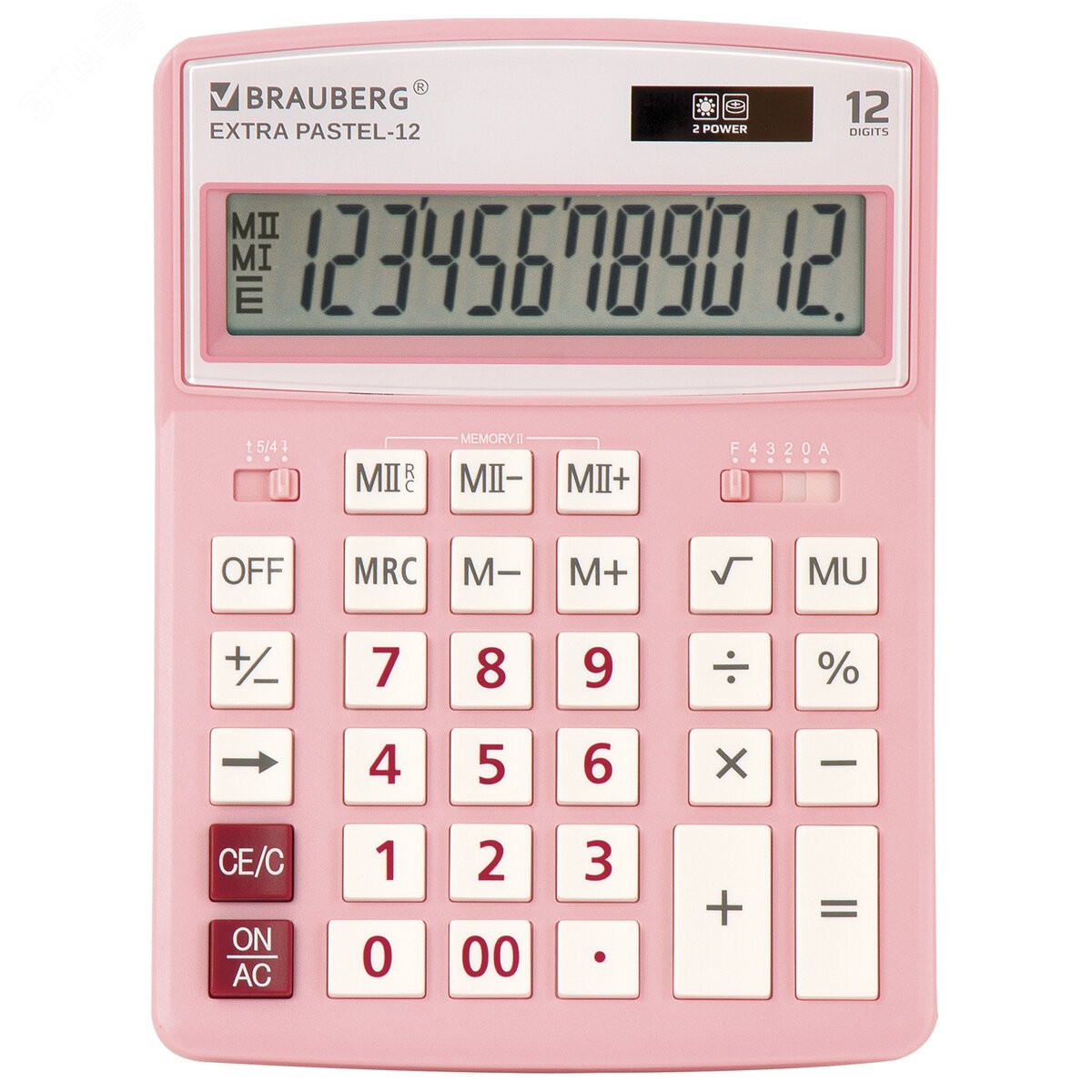 Изображение товара Настольный калькулятор BRAUBERG EXTRA PASTEL-12-PK 12 разрядов для офиса и школы